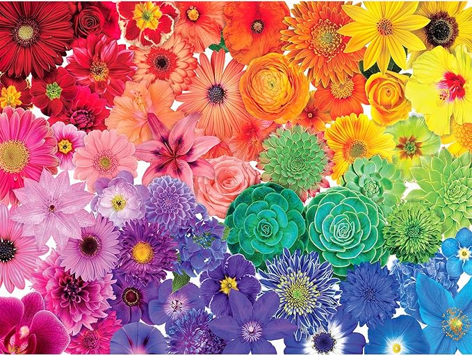 Rainbow Flowers- 1000 Piece puzzle